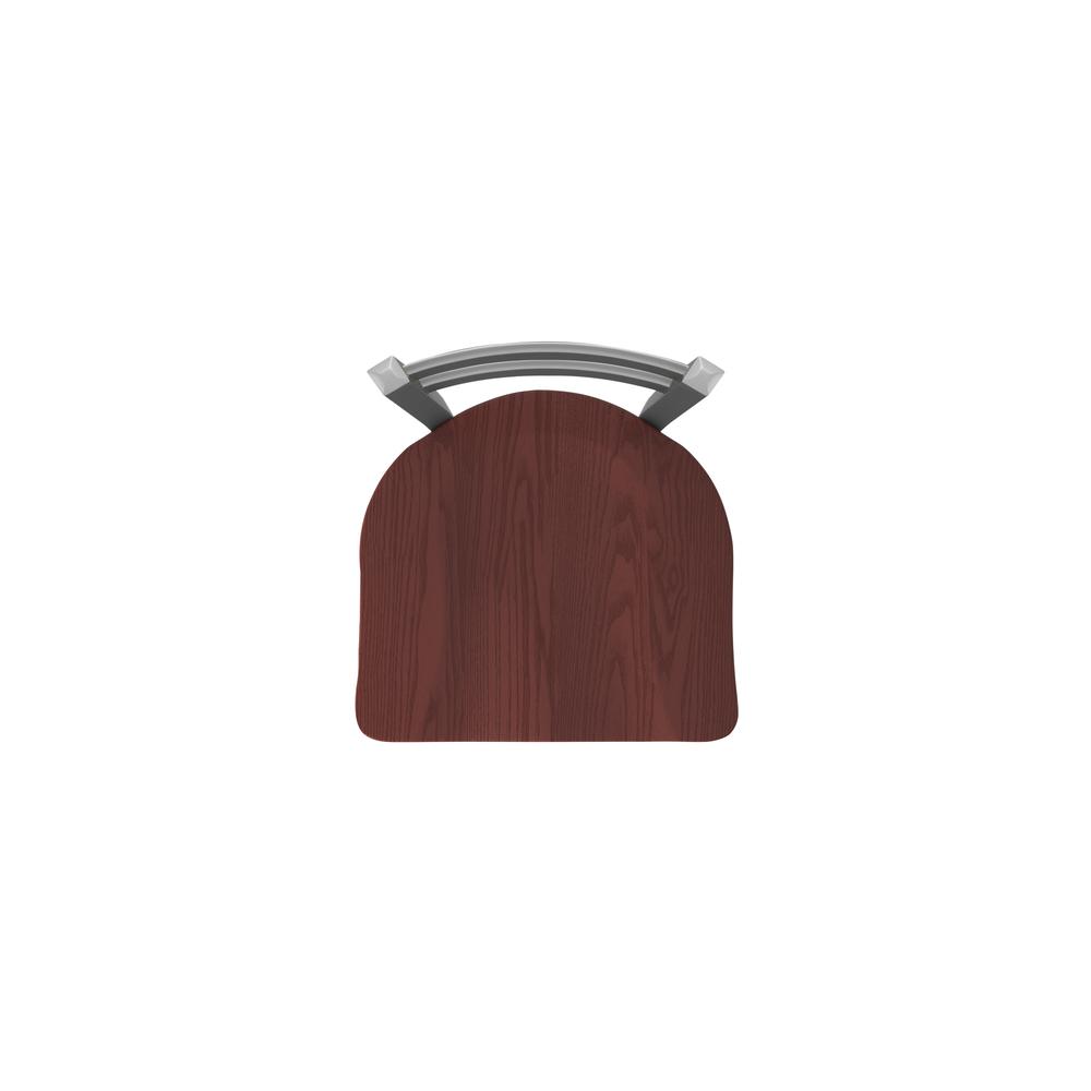 411 Jackie Low Back Stainless Steel 30" Swivel Bar Stool with Dark Cherry Oak Seat. Picture 3
