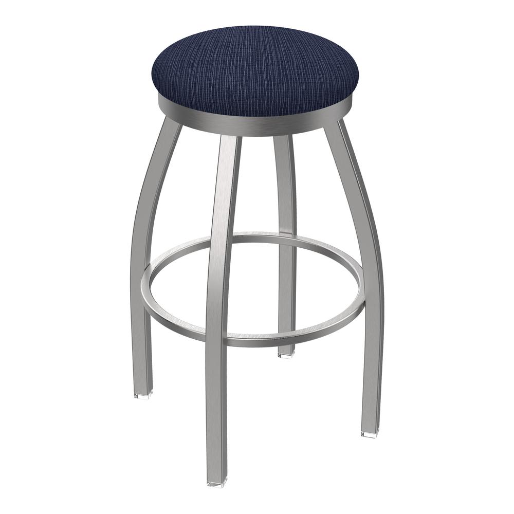 802 Misha Stainless Steel 30" Swivel Bar Stool with Graph Anchor Seat. Picture 1