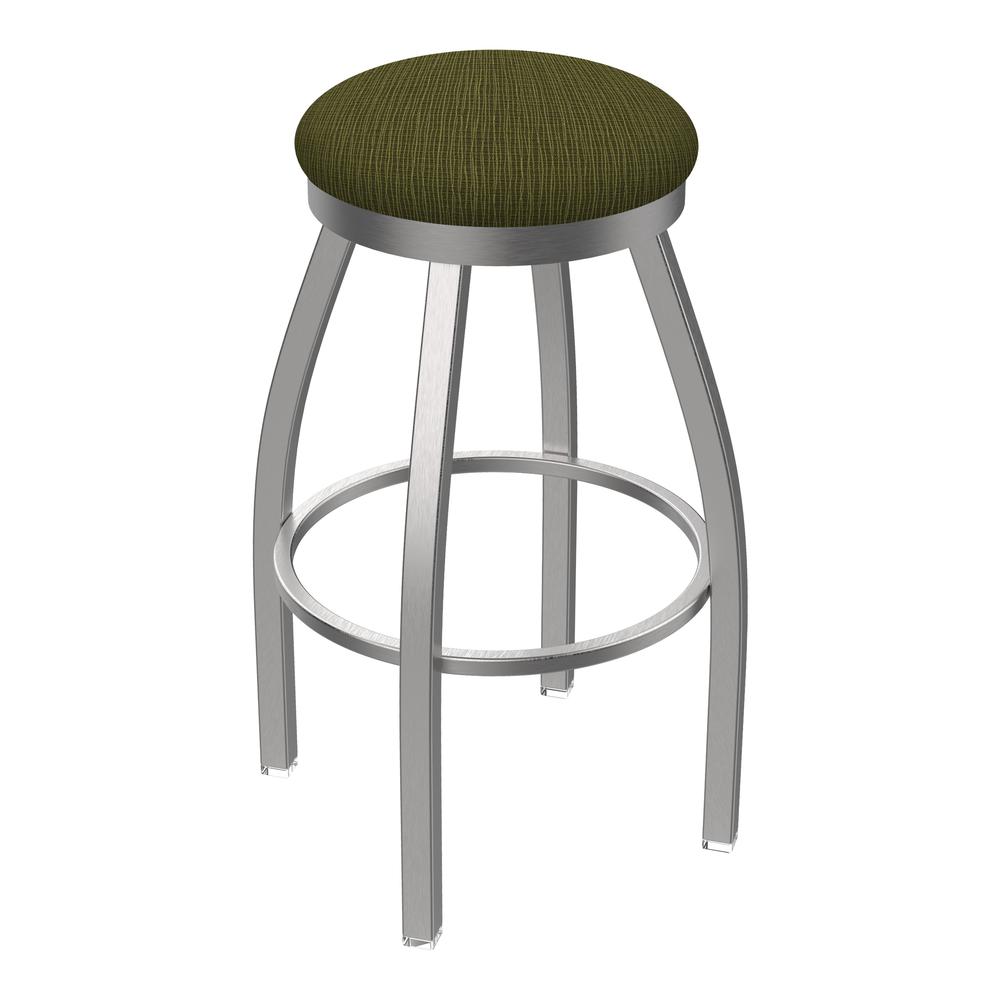 802 Misha Stainless Steel 30" Swivel Bar Stool with Graph Parrot Seat. Picture 1