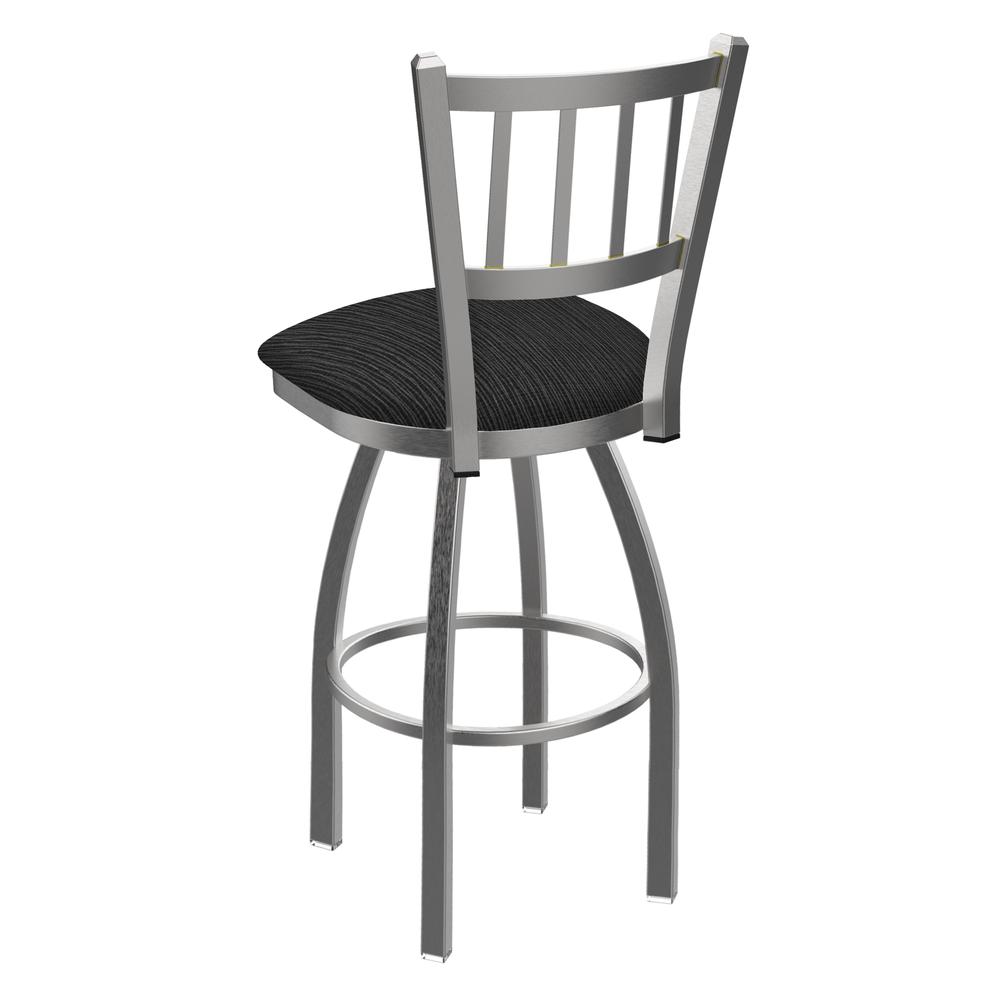 810 Contessa Stainless Steel 30" Swivel Bar Stool with Graph Coal Seat. Picture 2