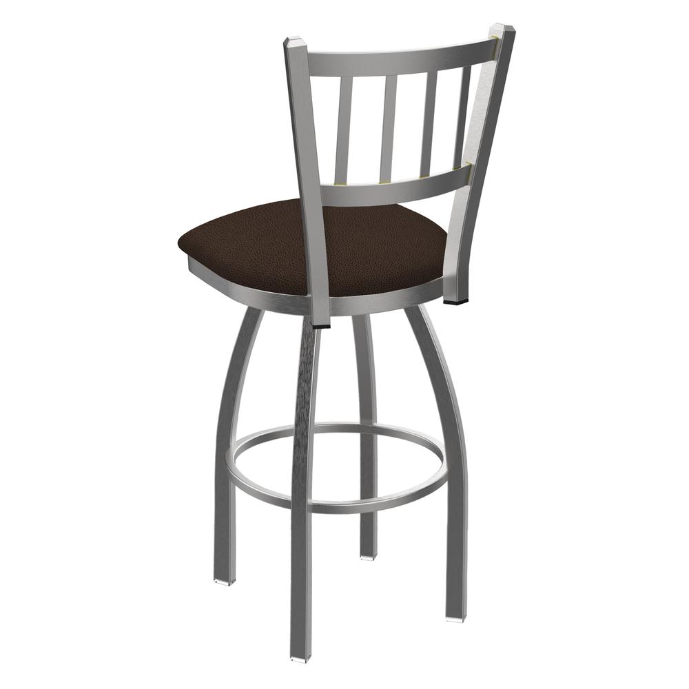 810 Contessa Stainless Steel 30" Swivel Bar Stool with Rein Coffee Seat. Picture 2