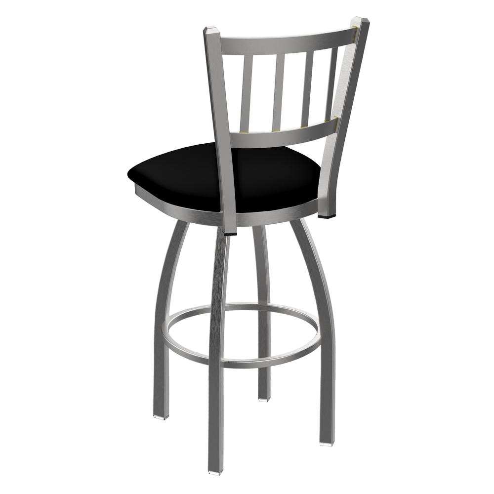 810 Contessa Stainless Steel 30" Swivel Bar Stool with Black Vinyl Seat. Picture 2