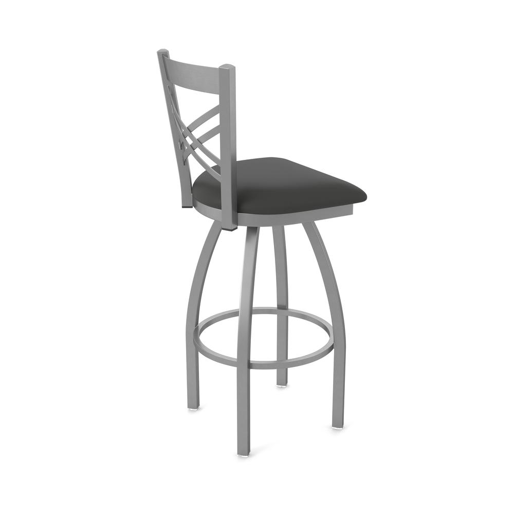 820 Catalina Stainless Steel 30" Swivel Bar Stool with Canter Iron Seat. Picture 2
