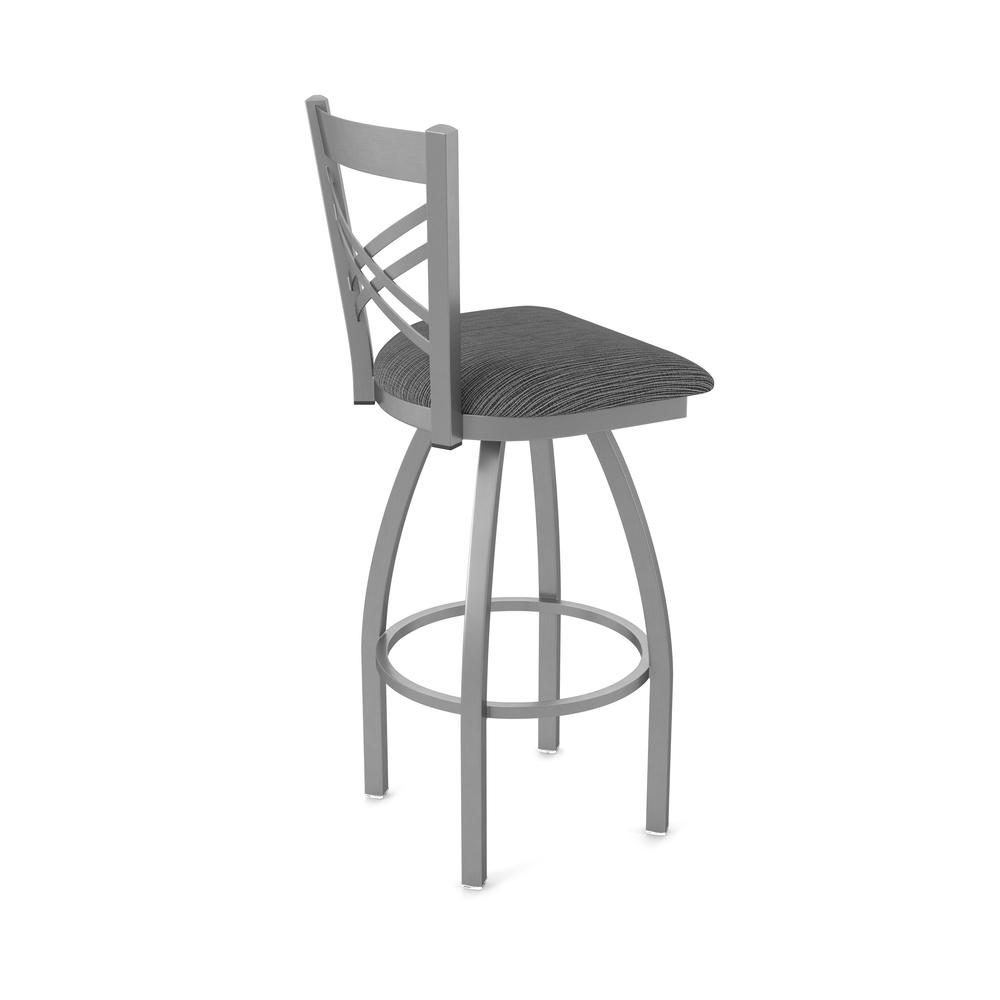 820 Catalina Stainless Steel 30" Swivel Bar Stool with Graph Coal Seat. Picture 2