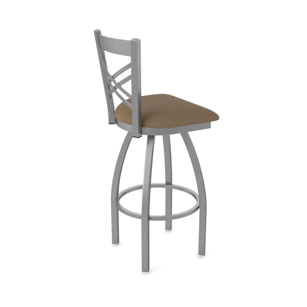 820 Catalina Stainless Steel 30" Swivel Bar Stool with Rein Thatch Seat. Picture 2