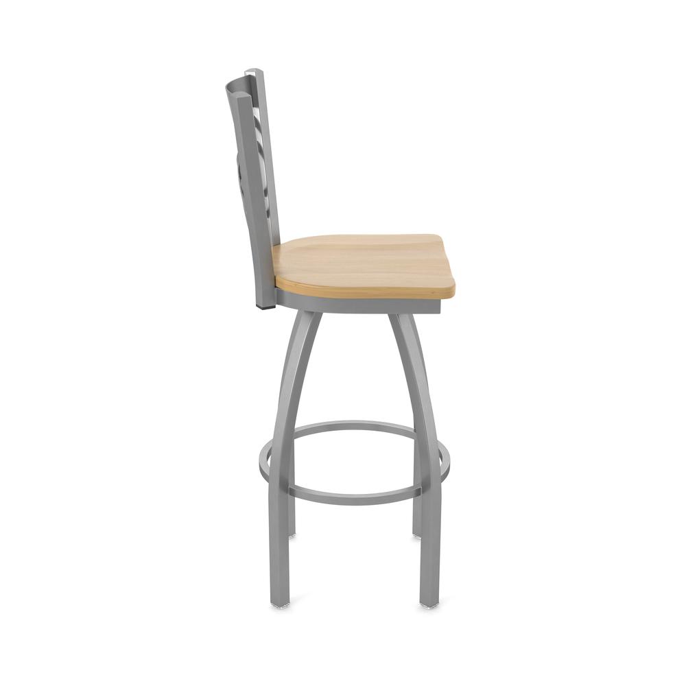 820 Catalina Stainless Steel 30" Swivel Bar Stool with Natural Maple Seat. Picture 4