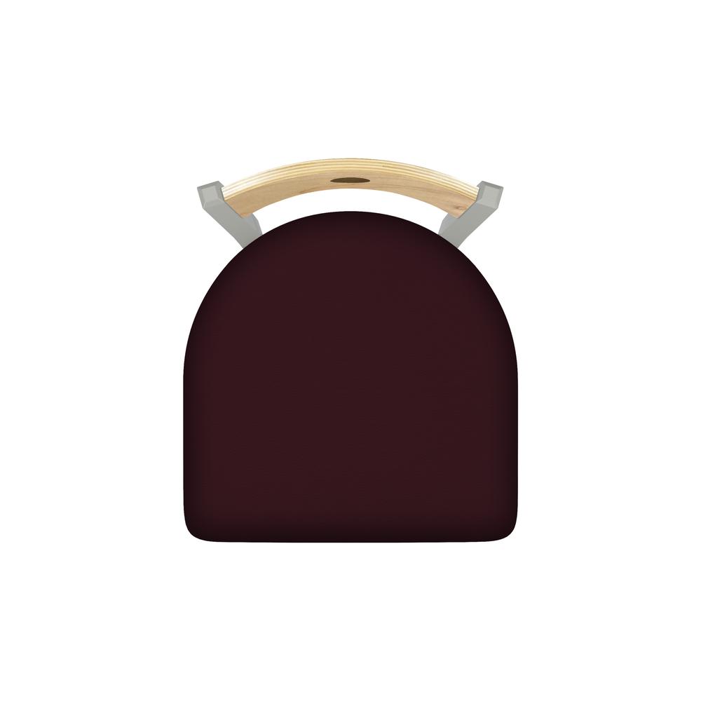 830 Voltaire 36" Swivel Counter Stool with Anodized Nickel Finish, Natural Back, and Canter Bordeaux Seat. Picture 3