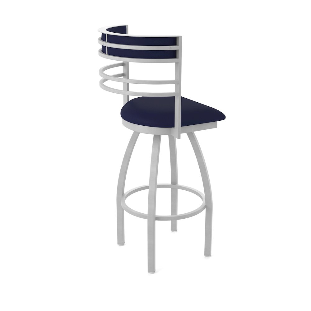 Swivel Bar Stool with Anodized Nickel Finish and Canter Twilight Seat and Back. Picture 2