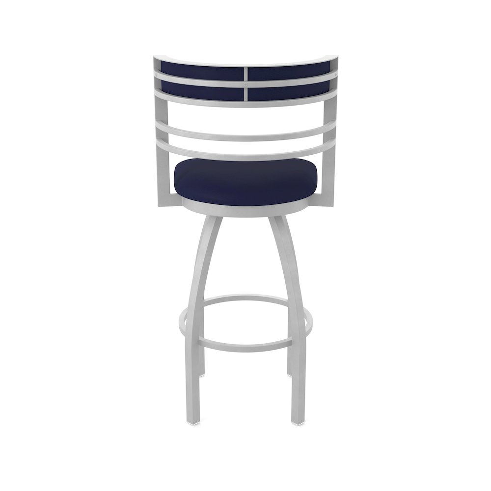 Swivel Bar Stool with Anodized Nickel Finish and Canter Twilight Seat and Back. Picture 6