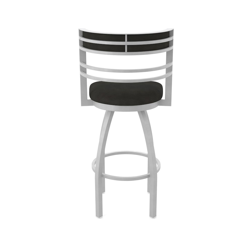 Swivel Bar Stool with Anodized Nickel Finish and Canter Espresso Seat and Back. Picture 6