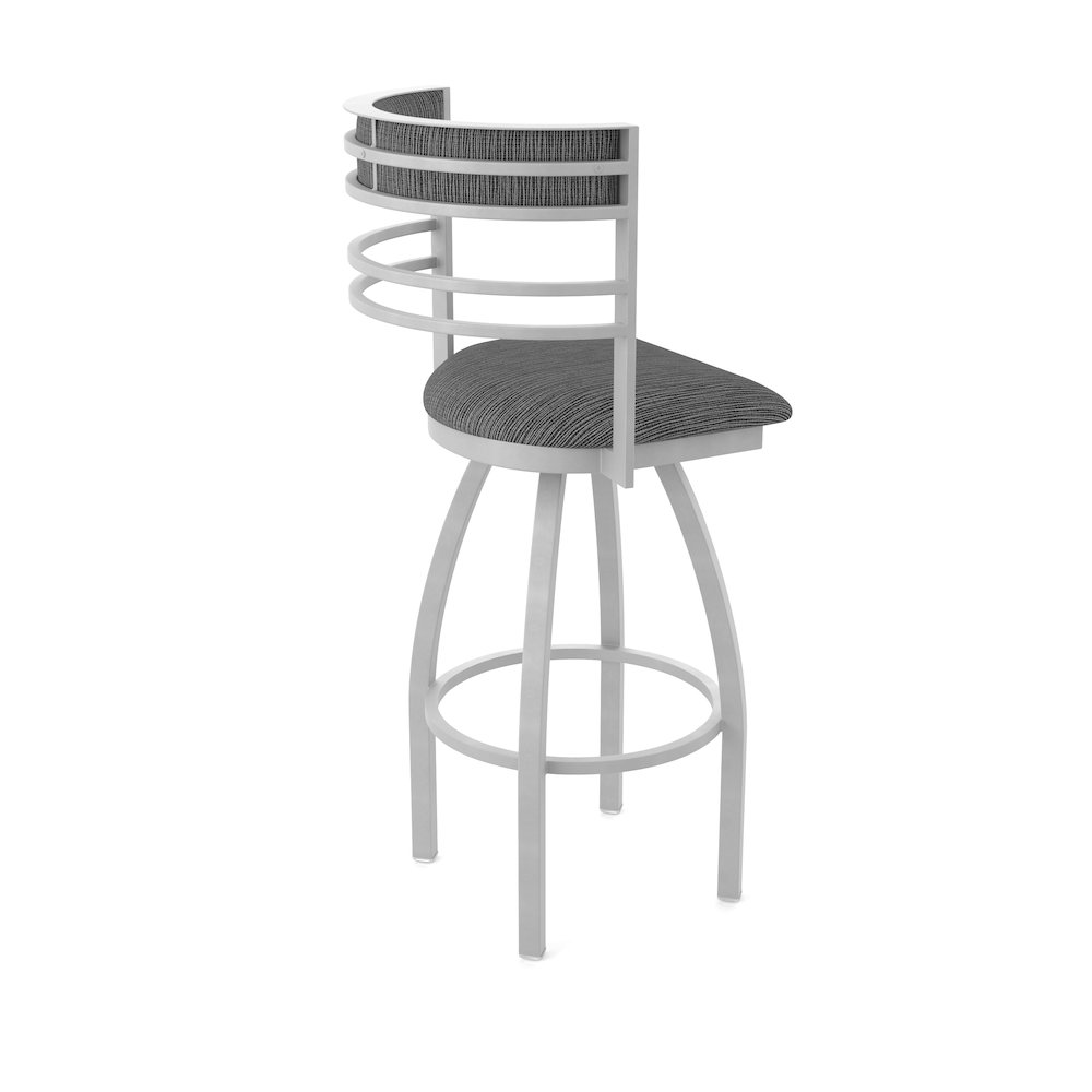 Swivel Bar Stool with Anodized Nickel Finish and Graph Coal Seat and Back. Picture 2