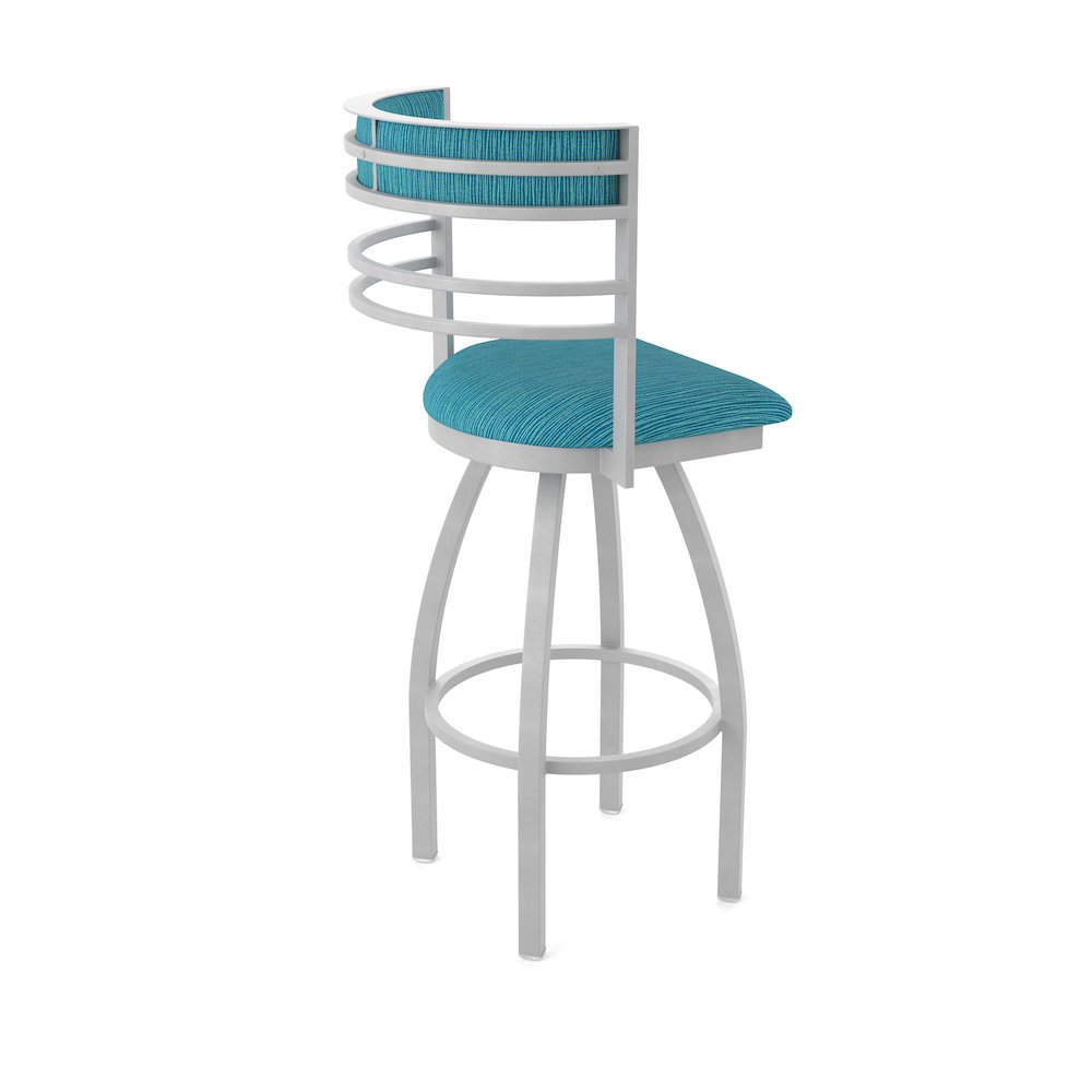 Swivel Bar Stool with Anodized Nickel Finish and Graph Tidal Seat and Back. Picture 2