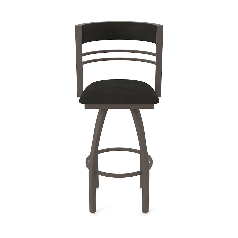 Swivel Bar Stool with Bronze Finish and Canter Espresso Seat and Back. Picture 5