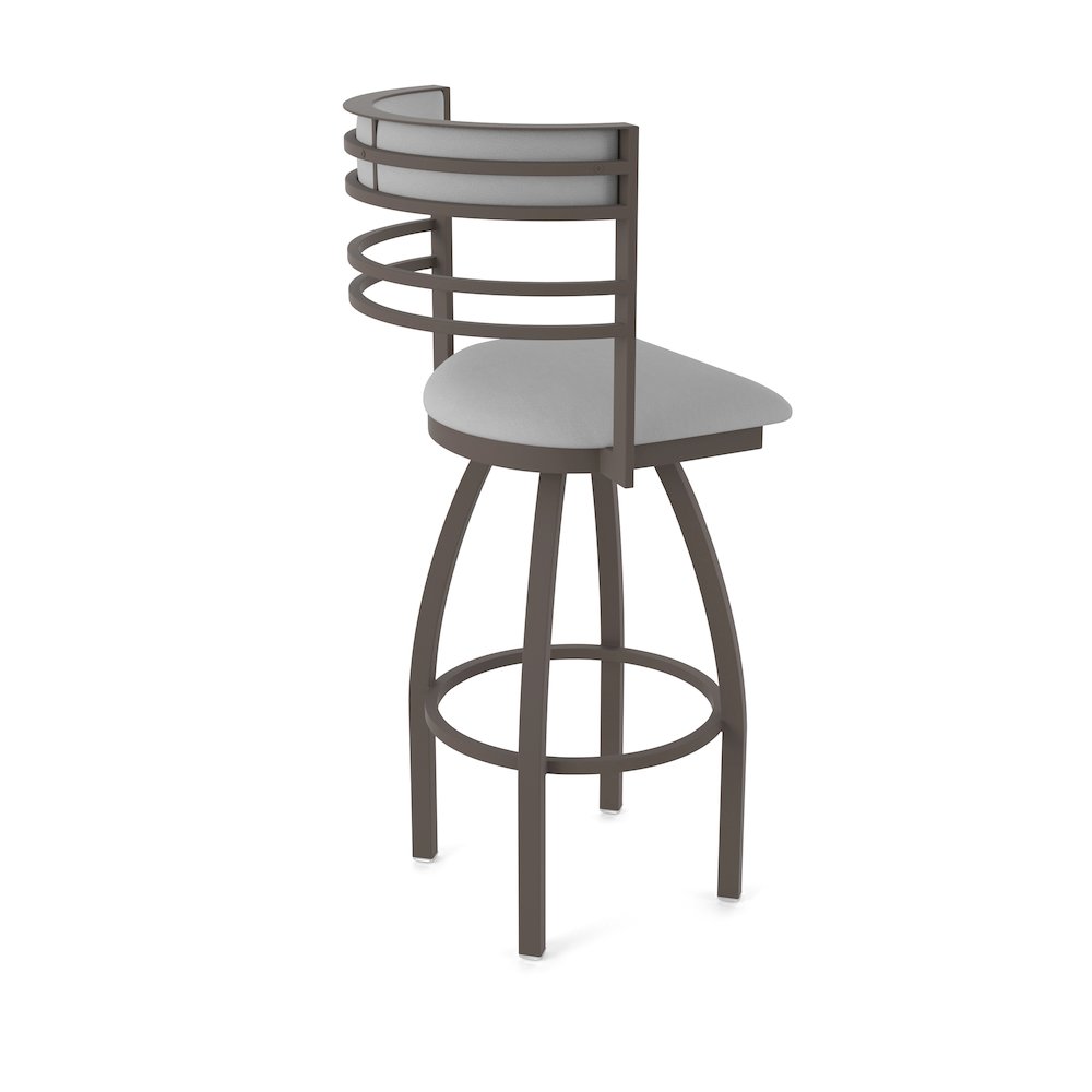 Swivel Bar Stool with Bronze Finish and Canter Folkstone Grey Seat and Back. Picture 2