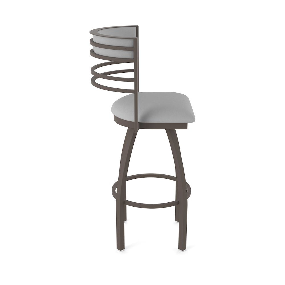 Swivel Bar Stool with Bronze Finish and Canter Folkstone Grey Seat and Back. Picture 4