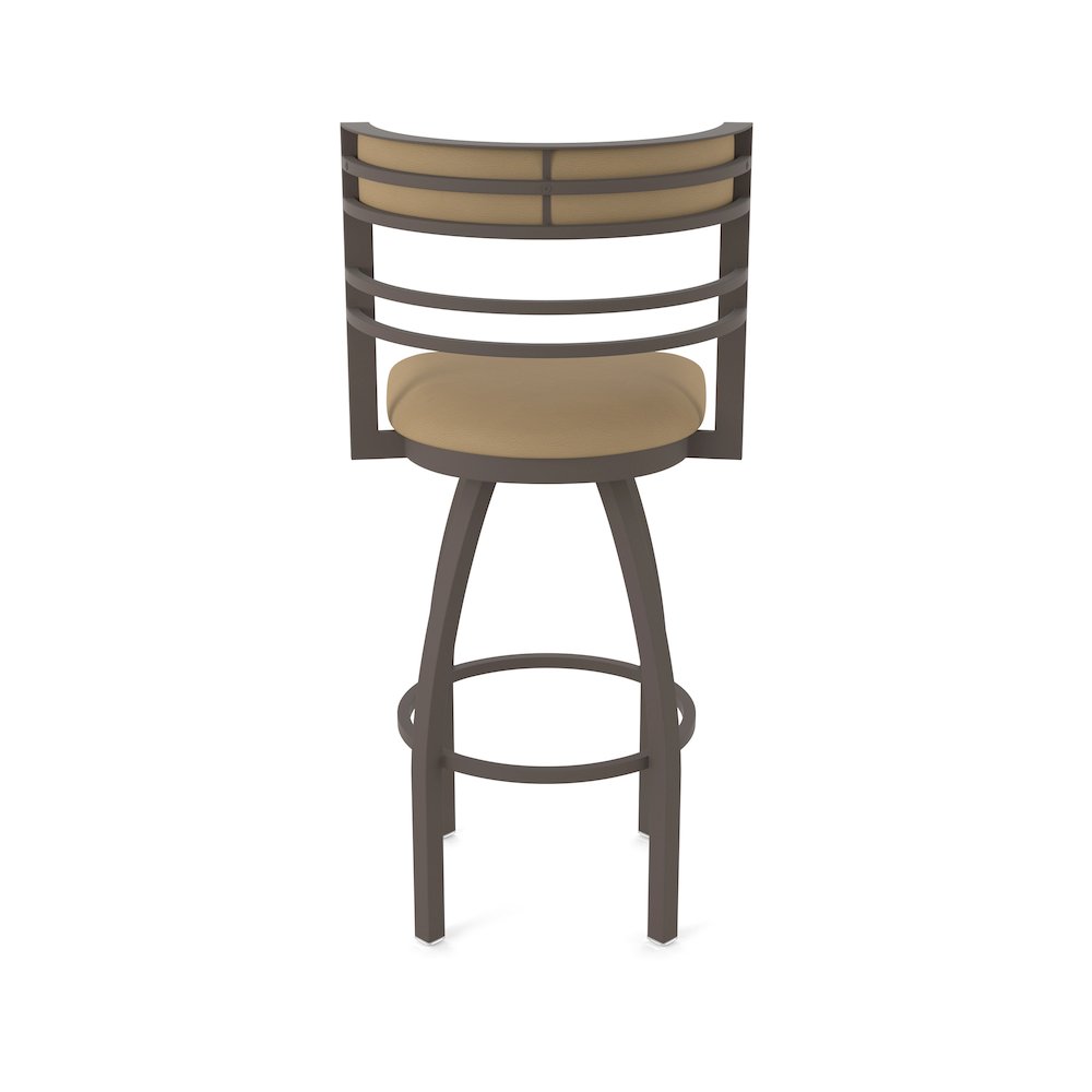 Swivel Bar Stool with Bronze Finish and Canter Sand Seat and Back. Picture 6