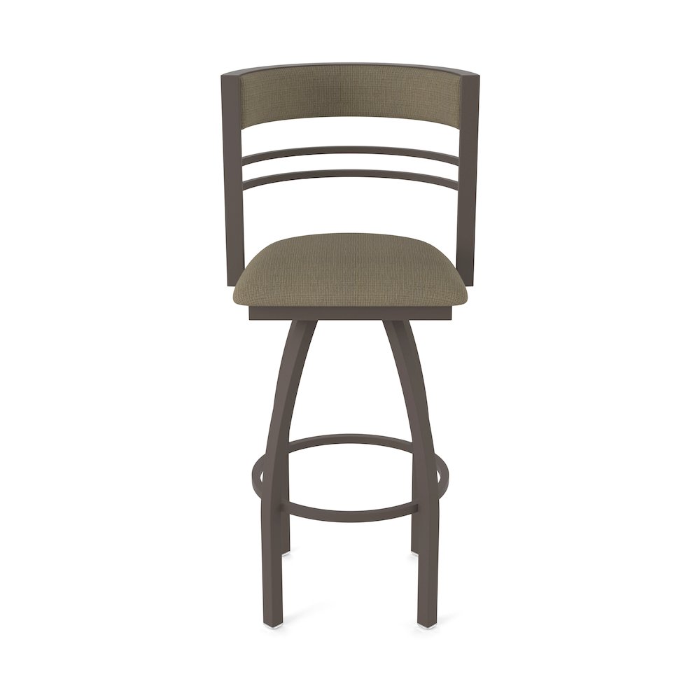 Swivel Bar Stool with Bronze Finish and Graph Cork Seat and Back. Picture 5