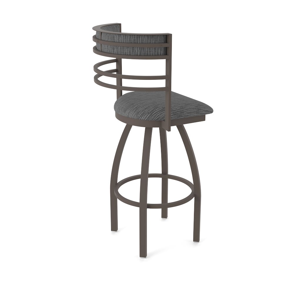 Swivel Bar Stool with Bronze Finish and Graph Coal Seat and Back. Picture 2
