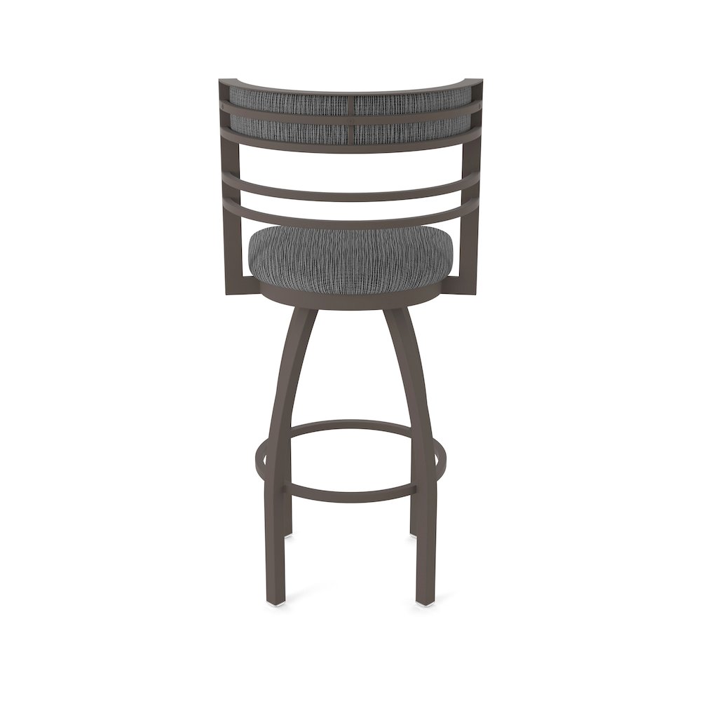 Swivel Bar Stool with Bronze Finish and Graph Coal Seat and Back. Picture 6