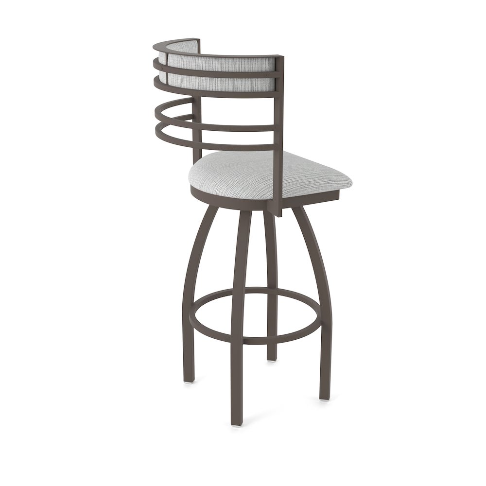 Swivel Bar Stool with Bronze Finish and Graph Alpine Seat and Back. Picture 2