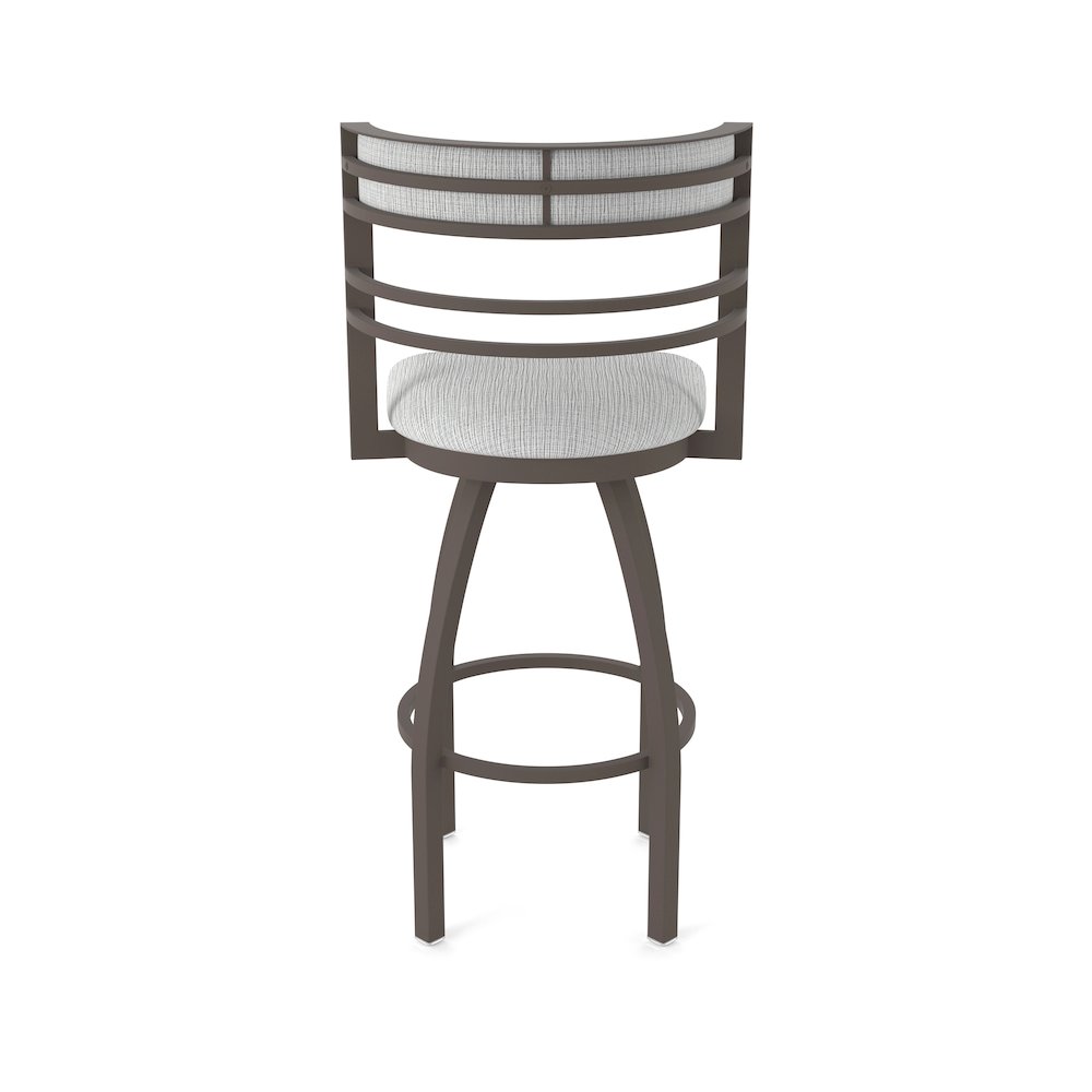 Swivel Bar Stool with Bronze Finish and Graph Alpine Seat and Back. Picture 6