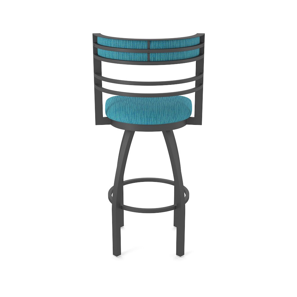 Swivel Bar Stool with Pewter Finish and Graph Tidal Seat and Back. Picture 6