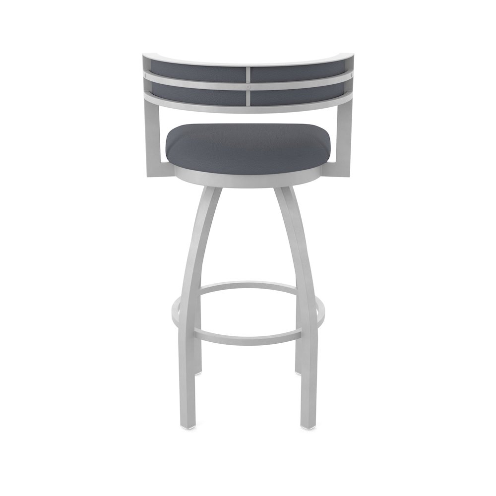 Swivel Bar Stool with Anodized Nickel Finish and Canter Storm Seat and Back. Picture 6