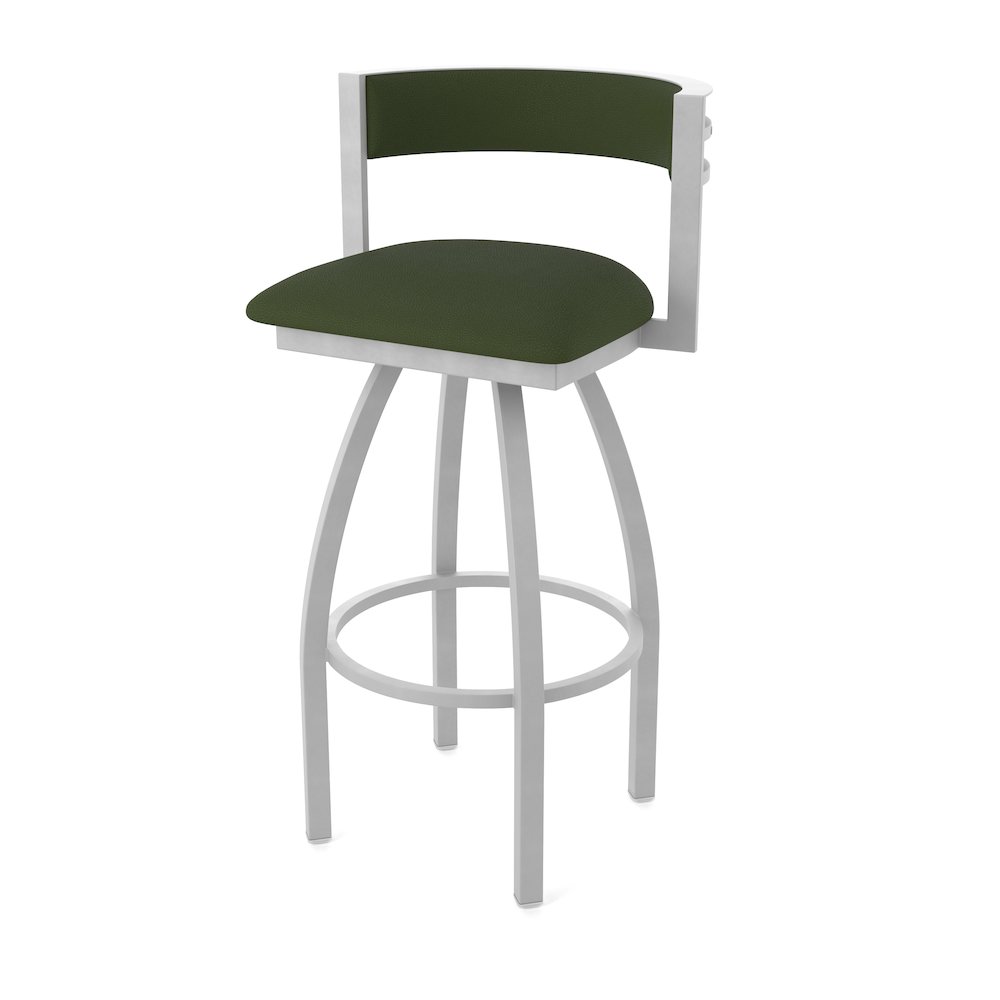 Swivel Bar Stool with Anodized Nickel Finish and Canter Pine Seat and Back. Picture 1