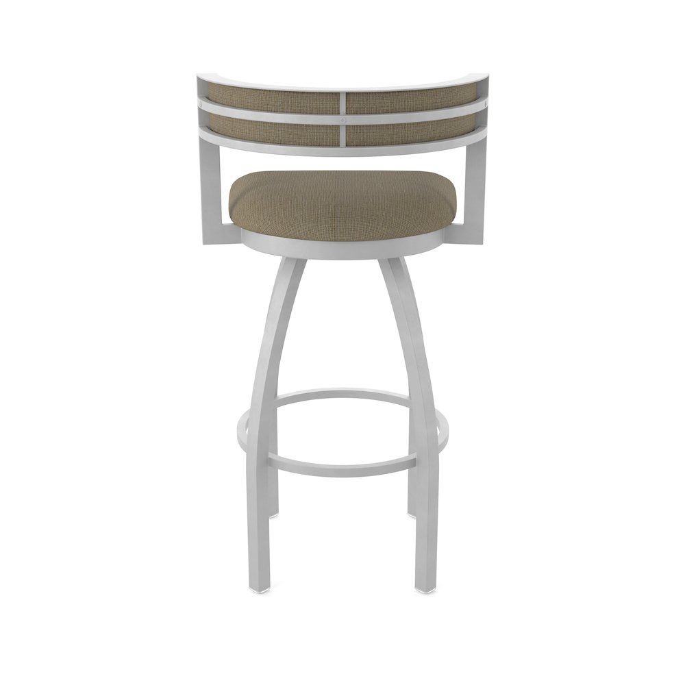 Swivel Bar Stool with Anodized Nickel Finish and Graph Cork Seat and Back. Picture 6