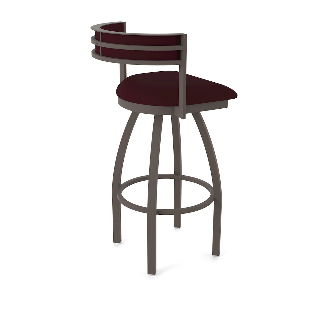 Swivel Bar Stool with Bronze Finish and Canter Bordeaux Seat and Back. Picture 2