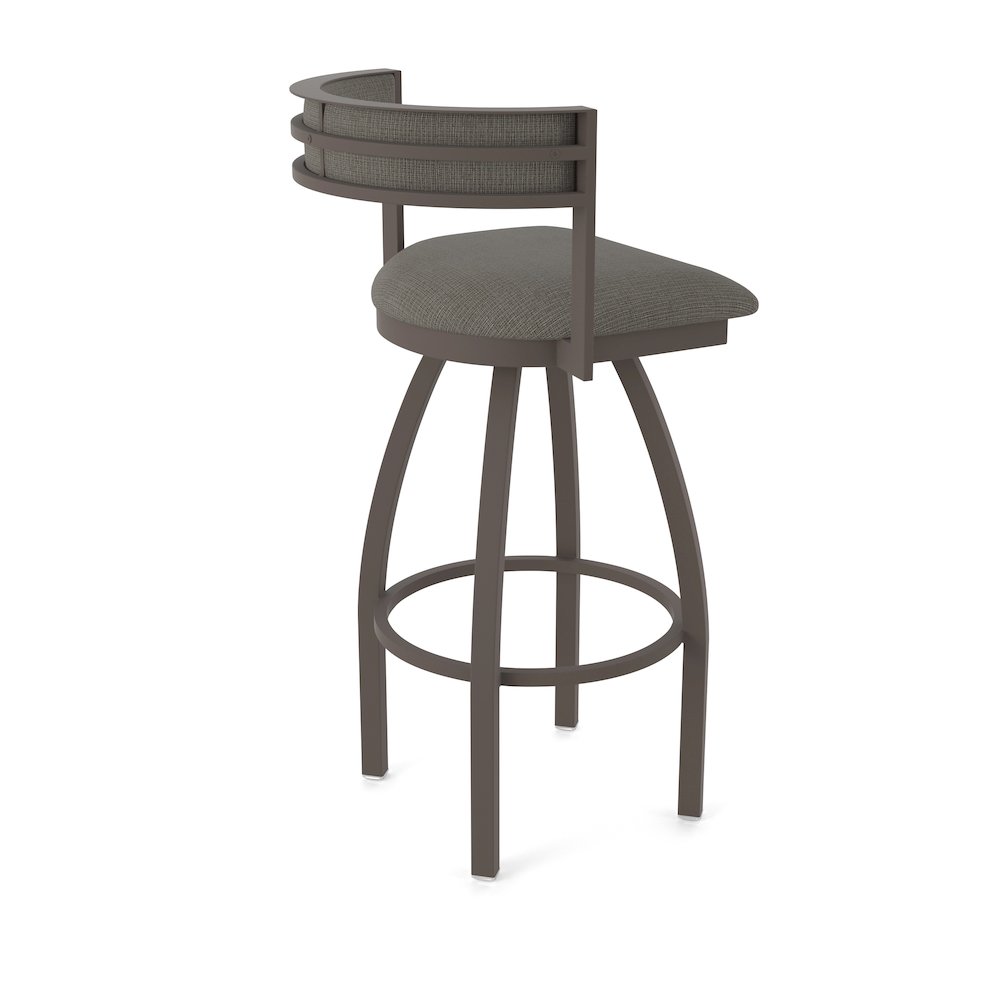 Swivel Bar Stool with Bronze Finish and Graph Chalice Seat and Back. Picture 2