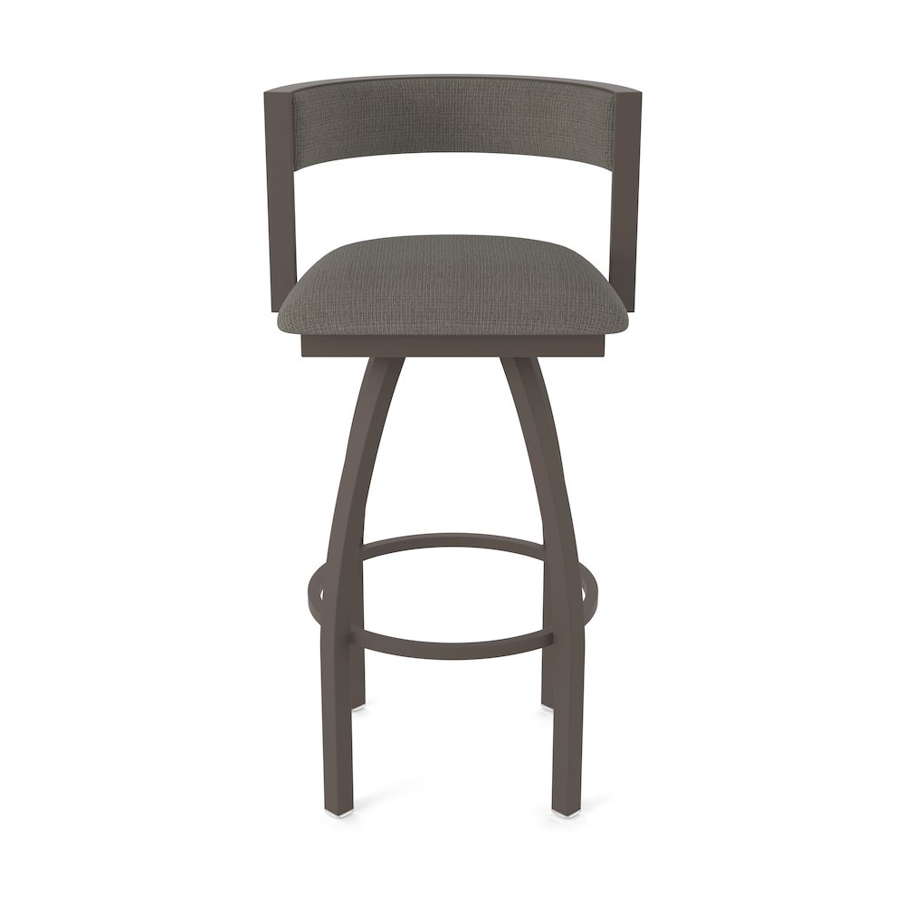 Swivel Bar Stool with Bronze Finish and Graph Chalice Seat and Back. Picture 5