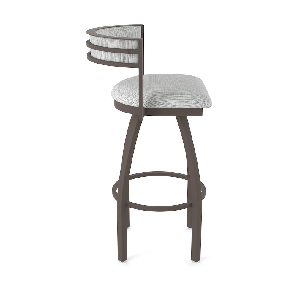 Swivel Bar Stool with Bronze Finish and Graph Alpine Seat and Back. Picture 4