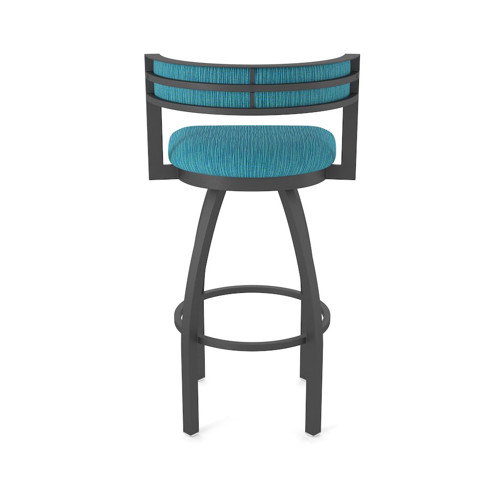 Swivel Bar Stool with Pewter Finish and Graph Tidal Seat and Back. Picture 6