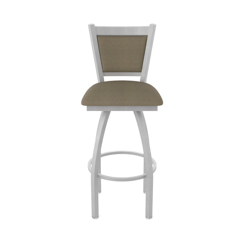 Swivel Bar Stool with Anodized Nickel Finish and Graph Cork Seat and Back. Picture 5