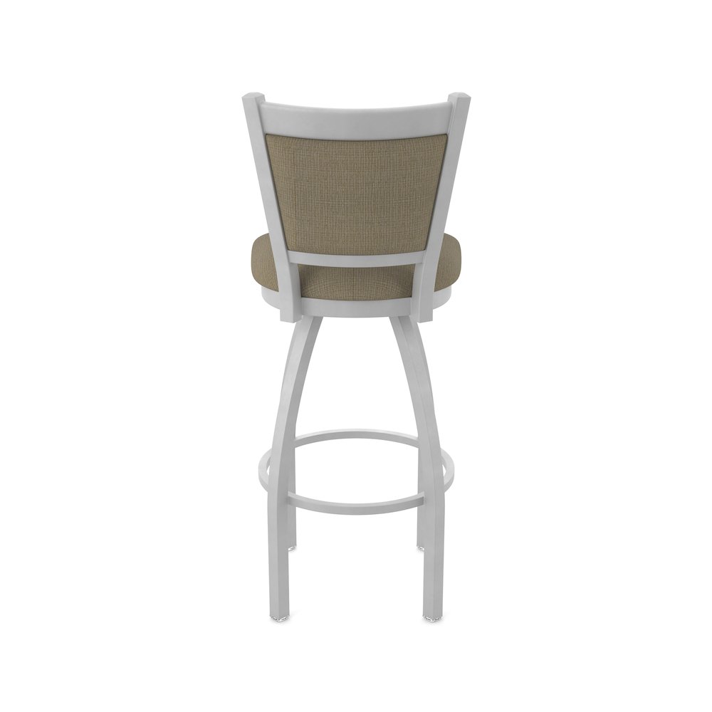 Swivel Bar Stool with Anodized Nickel Finish and Graph Cork Seat and Back. Picture 6
