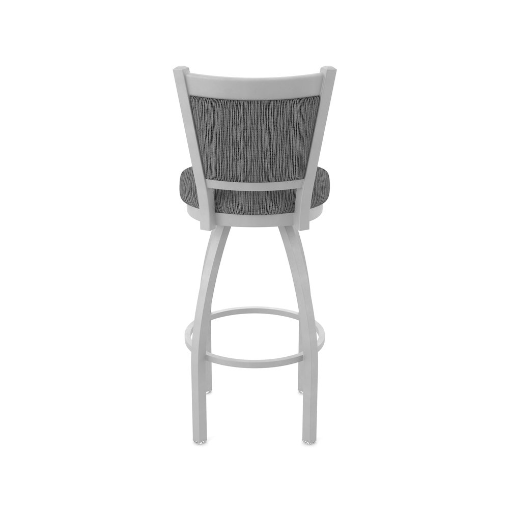 Swivel Bar Stool with Anodized Nickel Finish and Graph Coal Seat and Back. Picture 6