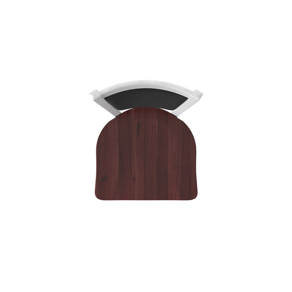 Swivel Bar Stool with Anodized Nickel Finish and Dark Cherry Maple Seat. Picture 3