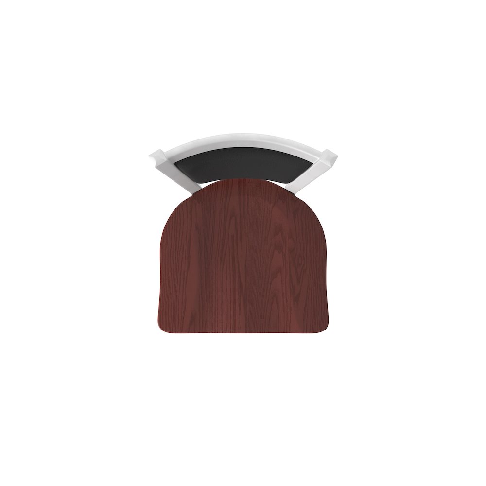 Swivel Bar Stool with Anodized Nickel Finish and Dark Cherry Oak Seat. Picture 3