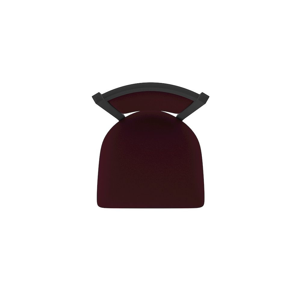 Swivel Bar Stool with Black Wrinkle Finish and Canter Bordeaux Seat and Back. Picture 3