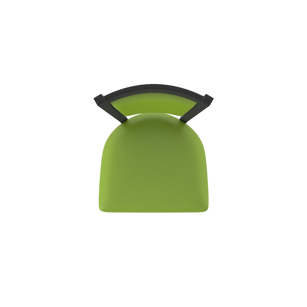 Swivel Bar Stool with Black Wrinkle Finish and Canter Kiwi Green Seat and Back. Picture 3