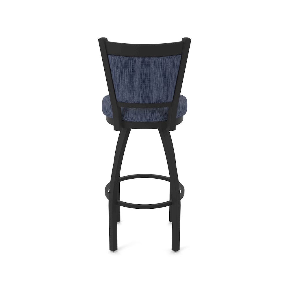 Swivel Bar Stool with Black Wrinkle Finish and Graph Anchor Seat and Back. Picture 6