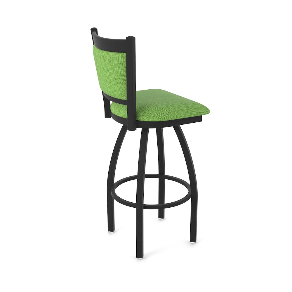 Swivel Bar Stool with Black Wrinkle Finish and Graph Parrot Seat and Back. Picture 2