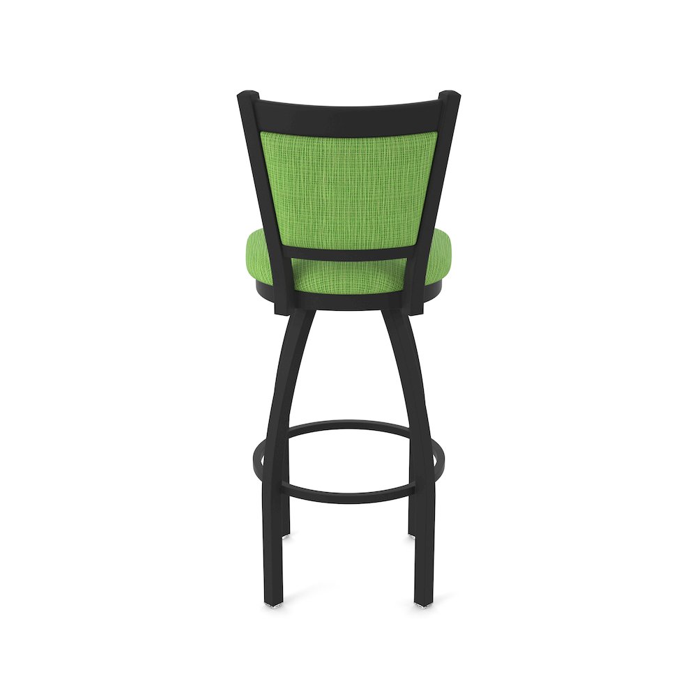Swivel Bar Stool with Black Wrinkle Finish and Graph Parrot Seat and Back. Picture 6