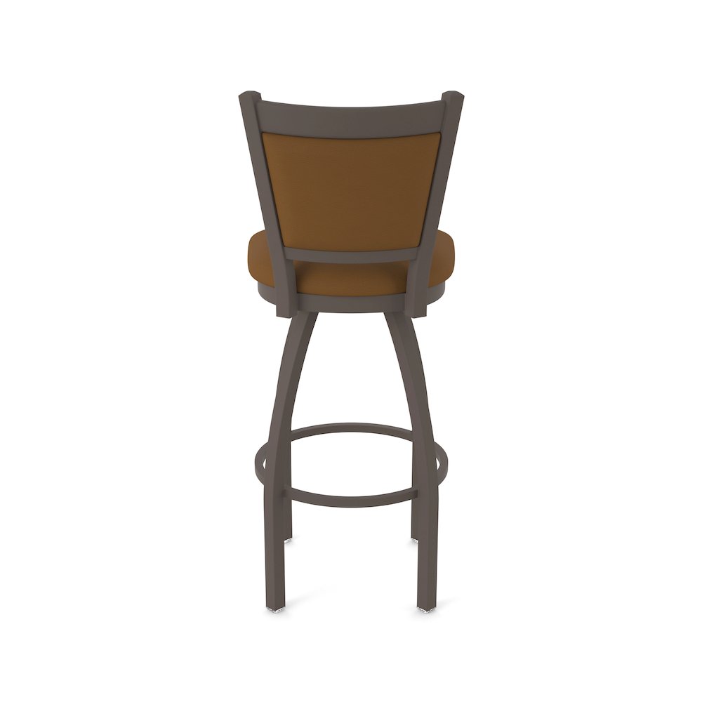 Swivel Bar Stool with Bronze Finish and Canter Thatch Seat and Back. Picture 6