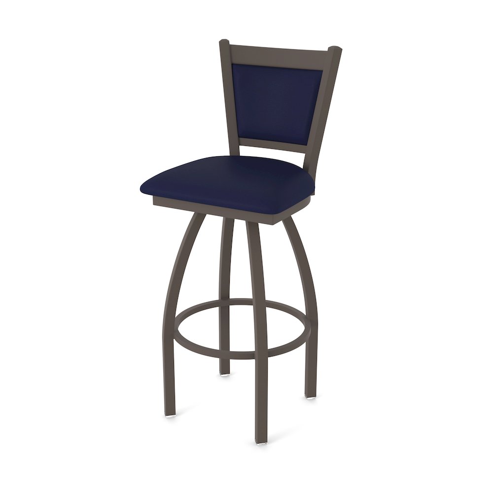 Swivel Bar Stool with Bronze Finish and Canter Twilight Seat and Back. Picture 1