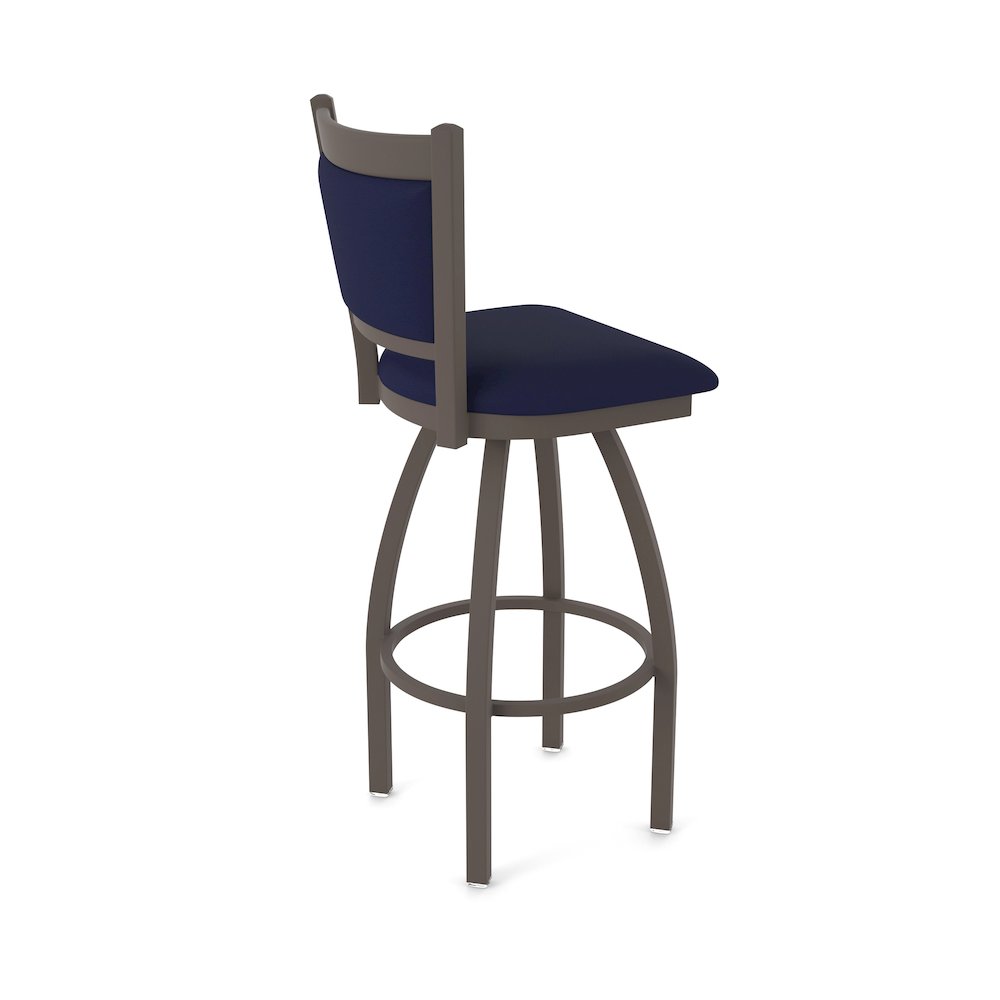 Swivel Bar Stool with Bronze Finish and Canter Twilight Seat and Back. Picture 2