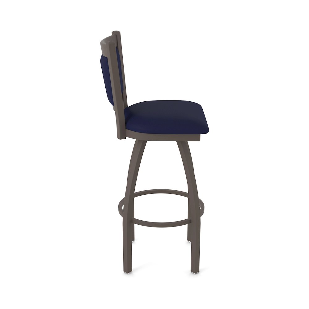 Swivel Bar Stool with Bronze Finish and Canter Twilight Seat and Back. Picture 4