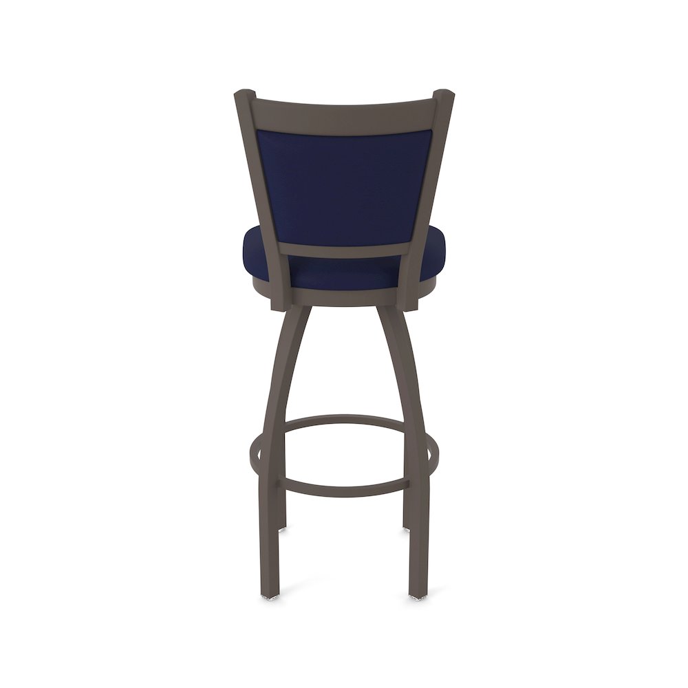 Swivel Bar Stool with Bronze Finish and Canter Twilight Seat and Back. Picture 6