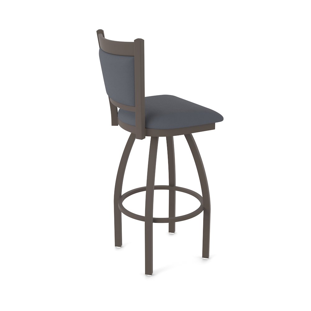 Swivel Bar Stool with Bronze Finish and Canter Storm Seat and Back. Picture 2